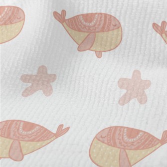 Hand Drawn Pink Whale Terry