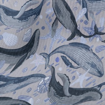 Elegant Hand Drawn Whale Terry