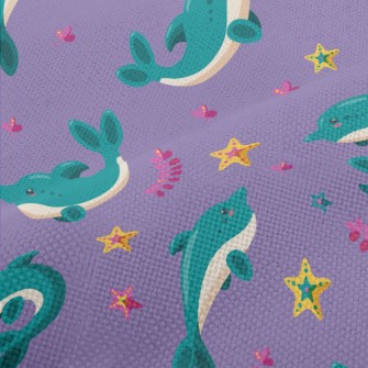 Cartoon Blue Dolphin Performance Linen
