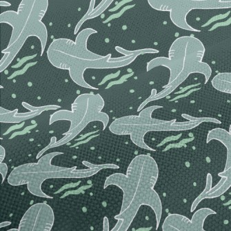 Hand Drawn Killer Whale With B Performance Linen