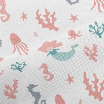 Beautiful Coral Reef And Merma Performance Linen