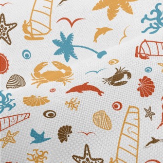 Colorful Beach Silhouette Performance Linen