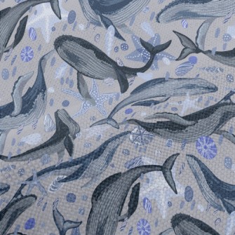 Elegant Hand Drawn Whale Performance Linen