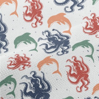 Colorful Octopus And Dolphin Performance Linen