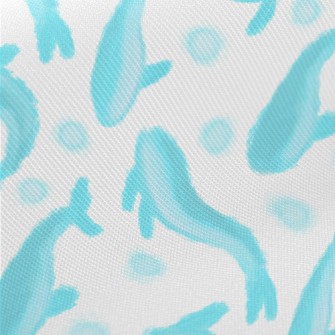 Abstract Watercolor Whale Twill
