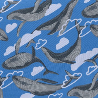 Hand Drawn Whale In The Sky Twill