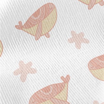 Hand Drawn Pink Whale Standard Corduroy