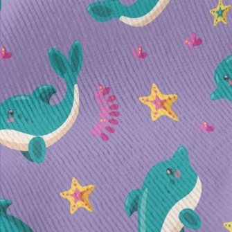 Cartoon Blue Dolphin Standard Corduroy