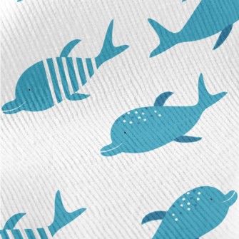 Cartoon Dolphin Pattern Standard Corduroy