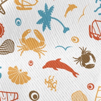 Colorful Beach Silhouette Standard Corduroy