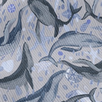 Elegant Hand Drawn Whale Standard Corduroy