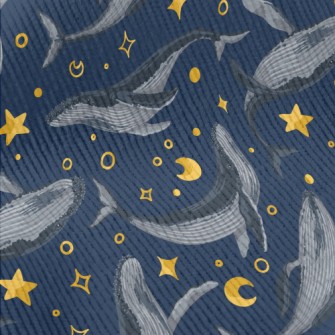 Hand Drawn Blue Whale With Sta Standard Corduroy