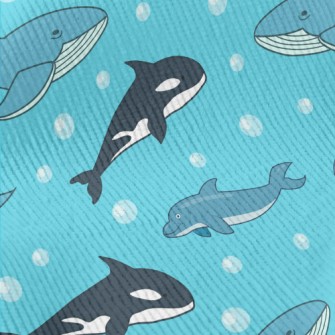 Cartoon Marine Mammals Standard Corduroy