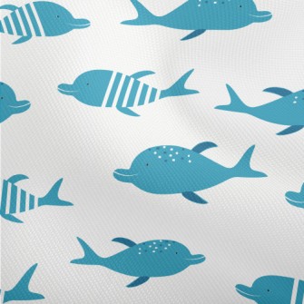 Cartoon Dolphin Pattern Dobby