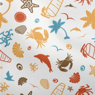 Colorful Beach Silhouette Dobby