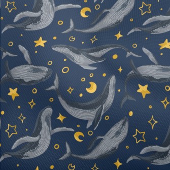 Hand Drawn Blue Whale With Sta Dobby