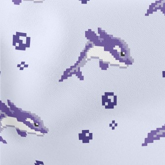 Pixel Style Purple Dolphin Stretch Ponte