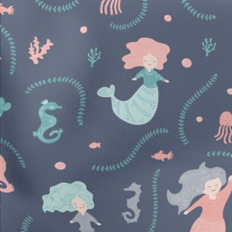 Cute Mermaid Under The Sea Stretch Ponte