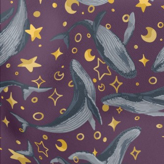 Hand Drawn Whale And Stars Stretch Ponte
