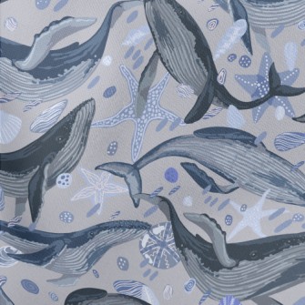 Elegant Hand Drawn Whale Stretch Ponte