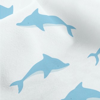 Blue Dolphin Illustration Micro Fleece