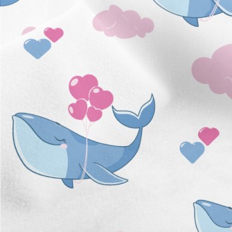 Whales Fly Into The Clouds Micro Fleece