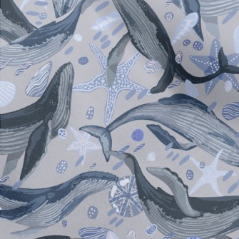 Elegant Hand Drawn Whale Micro Fleece