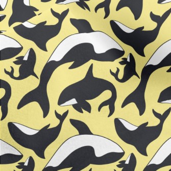Simple Killer Whale Pattern Micro Fleece