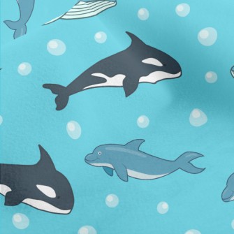 Cartoon Marine Mammals Micro Fleece