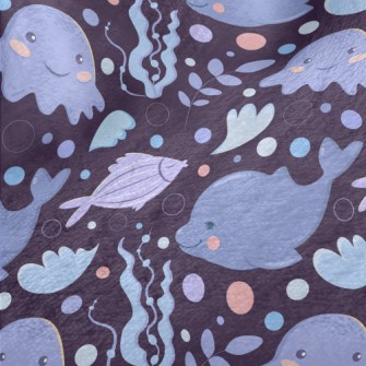 Cartoon Marine Life For Childr Minky