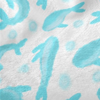 Abstract Watercolor Whale Minky