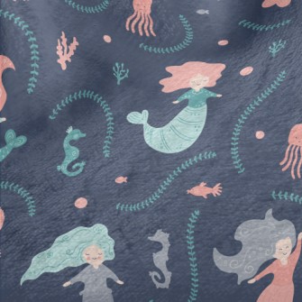 Cute Mermaid Under The Sea Minky