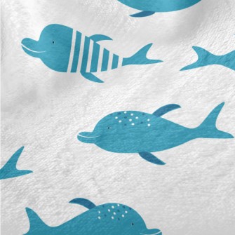 Cartoon Dolphin Pattern Minky