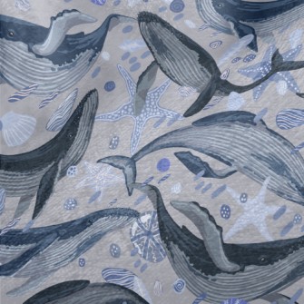 Elegant Hand Drawn Whale Minky