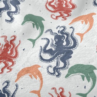 Colorful Octopus And Dolphin Minky