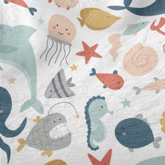 Cartoon Cute Underwater World Minky