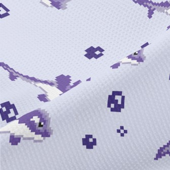 Pixel Style Purple Dolphin Piqué