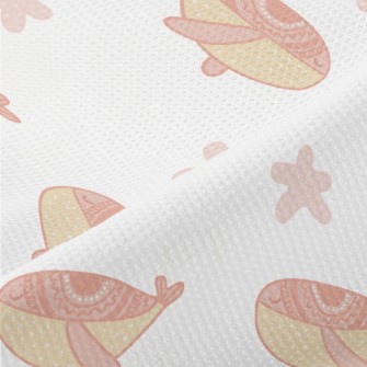 Hand Drawn Pink Whale Piqué