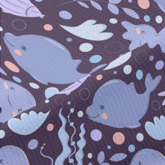 Cartoon Marine Life For Childr Piqué