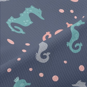 Cute Colorful Seahorse Piqué