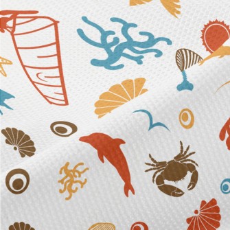 Colorful Beach Silhouette Piqué