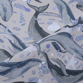 Elegant Hand Drawn Whale Piqué