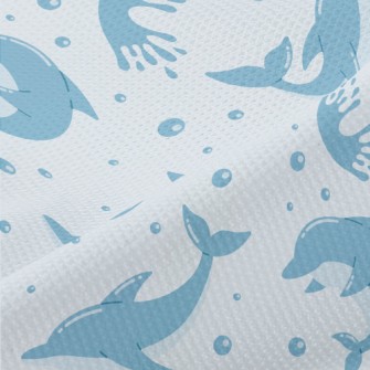 Cute Cartoon Dolphin Piqué