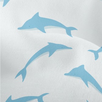 Blue Dolphin Illustration Lightweight Performance Linen