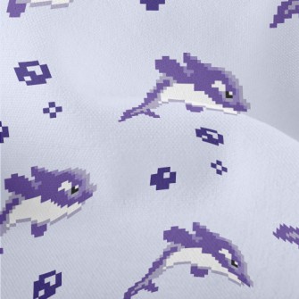 Pixel Style Purple Dolphin Lightweight Performance Linen
