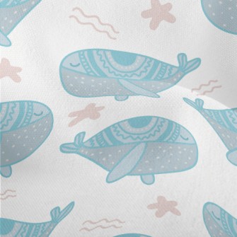 Cute Blue Whale Lightweight Performance Linen