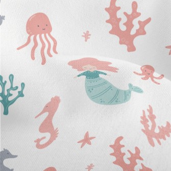Beautiful Coral Reef And Merma Lightweight Performance Linen