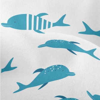 Cartoon Dolphin Pattern Lightweight Performance Linen