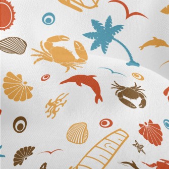 Colorful Beach Silhouette Lightweight Performance Linen