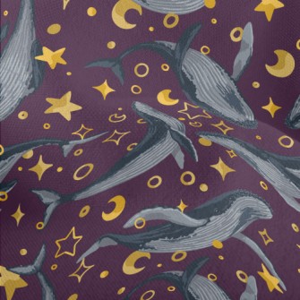 Hand Drawn Whale And Stars Lightweight Performance Linen